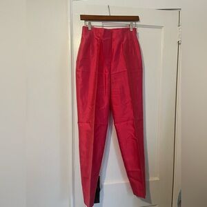 Escada designer a silk pleated tailored pant bright pink